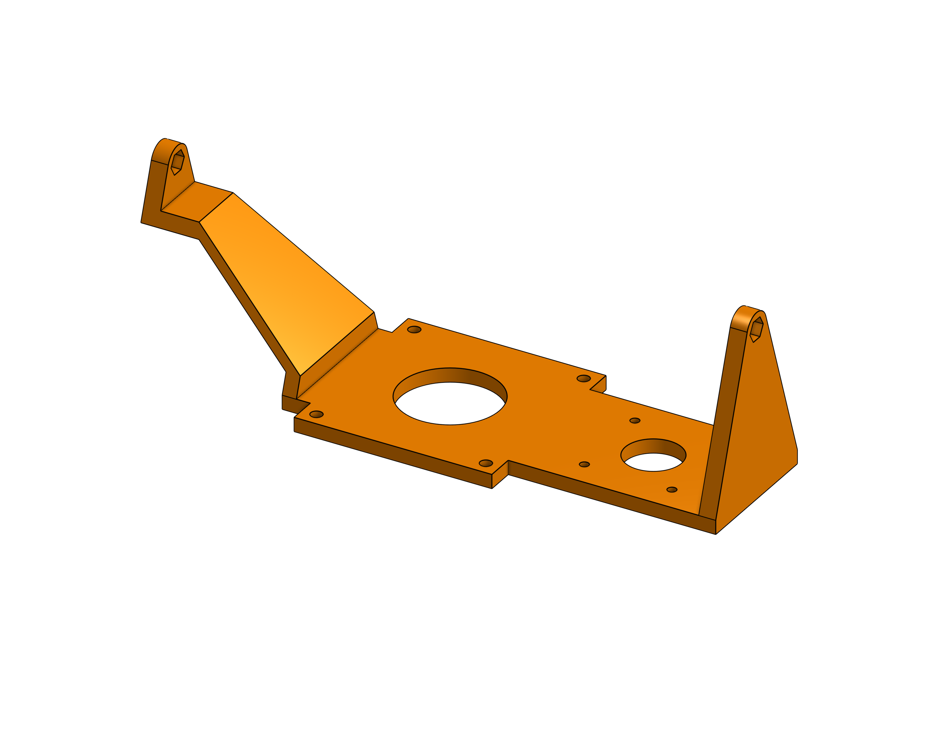 Orange Pentos cradle revision with changed mounting geometry