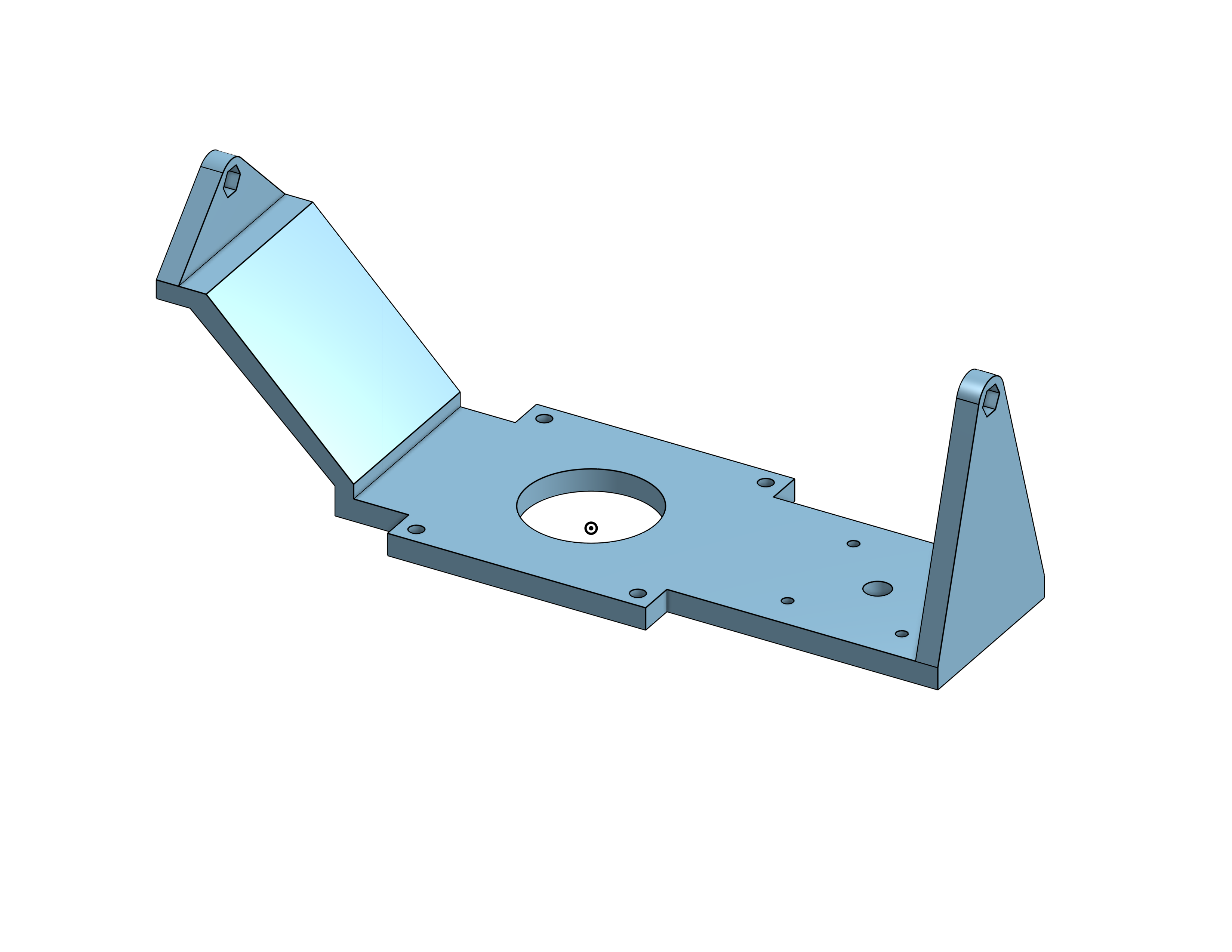 Early blue Pentos cradle design with a simple flat center